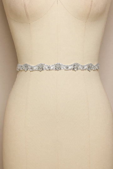 Vitt Bälte med Rhinstone